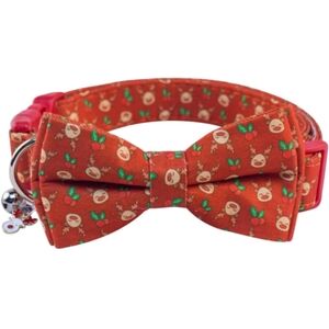 Yizepet Red Reindeer Adjustable Dog Collar with Bow Tie Size Large NWT